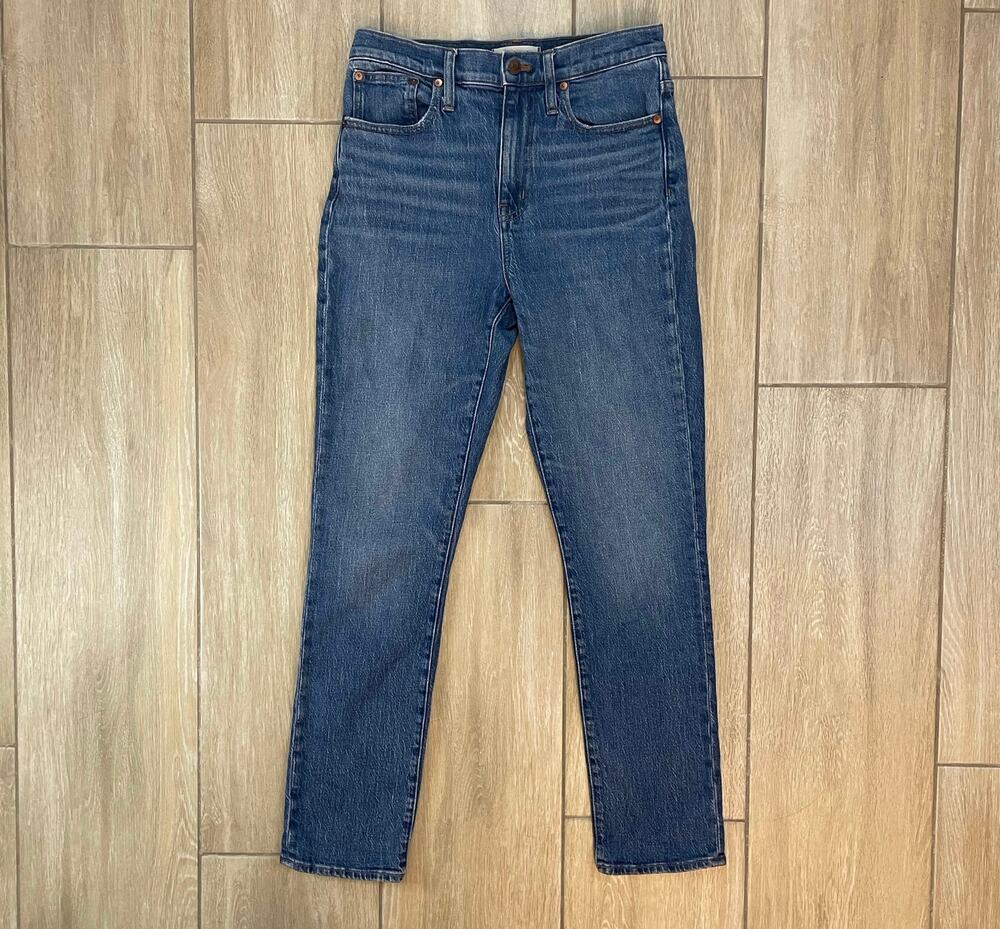 Madewell Slim Boyjean Womens 26 High Rise Straight Leg Blue Denim Jeans
